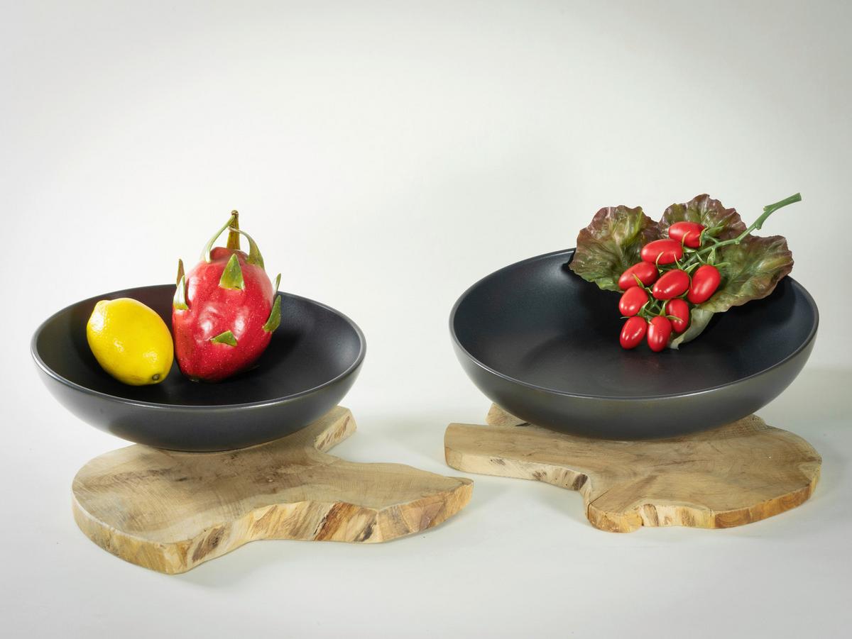 Schüsselset Uno Schwarz 2-teilig - Anthrazit, Basics, Keramik - Creatable