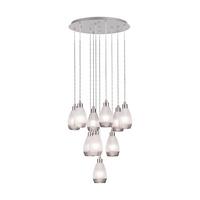 Hängeleuchte Weiß Nickelfarben D: 61,5 cm - Weiß/Nickelfarben, KONVENTIONELL, Glas/Metall (61,5/150cm) - Eglo