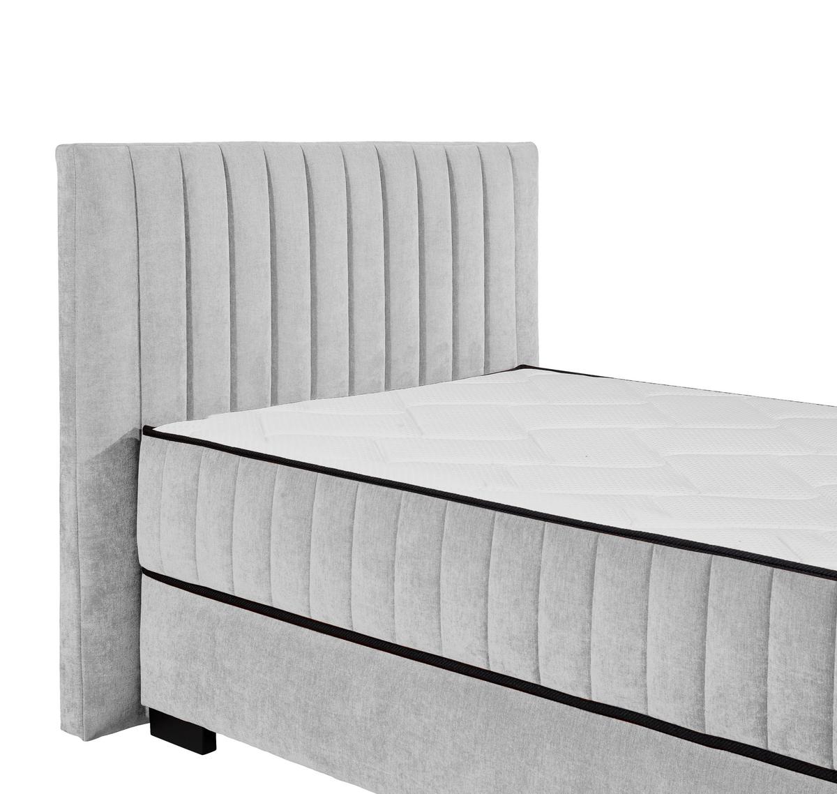 Boxbett Mit Bettkasten 120x200 Nagol - Hellgrau/Schwarz, MODERN, Holzwerkstoff/Textil (120/200cm) - MID.YOU
