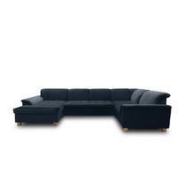 Wohnlandschaft Franzi Blau Mikrofaser - Eichefarben/Dunkelblau, KONVENTIONELL, Textil (162/344/206cm) - MID.YOU