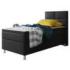 Boxspringbett mit Topper Lederlook 90x210 Miami - Silberfarben/Schwarz, KONVENTIONELL, Leder/Textil (90/115/210cm) - MID.YOU