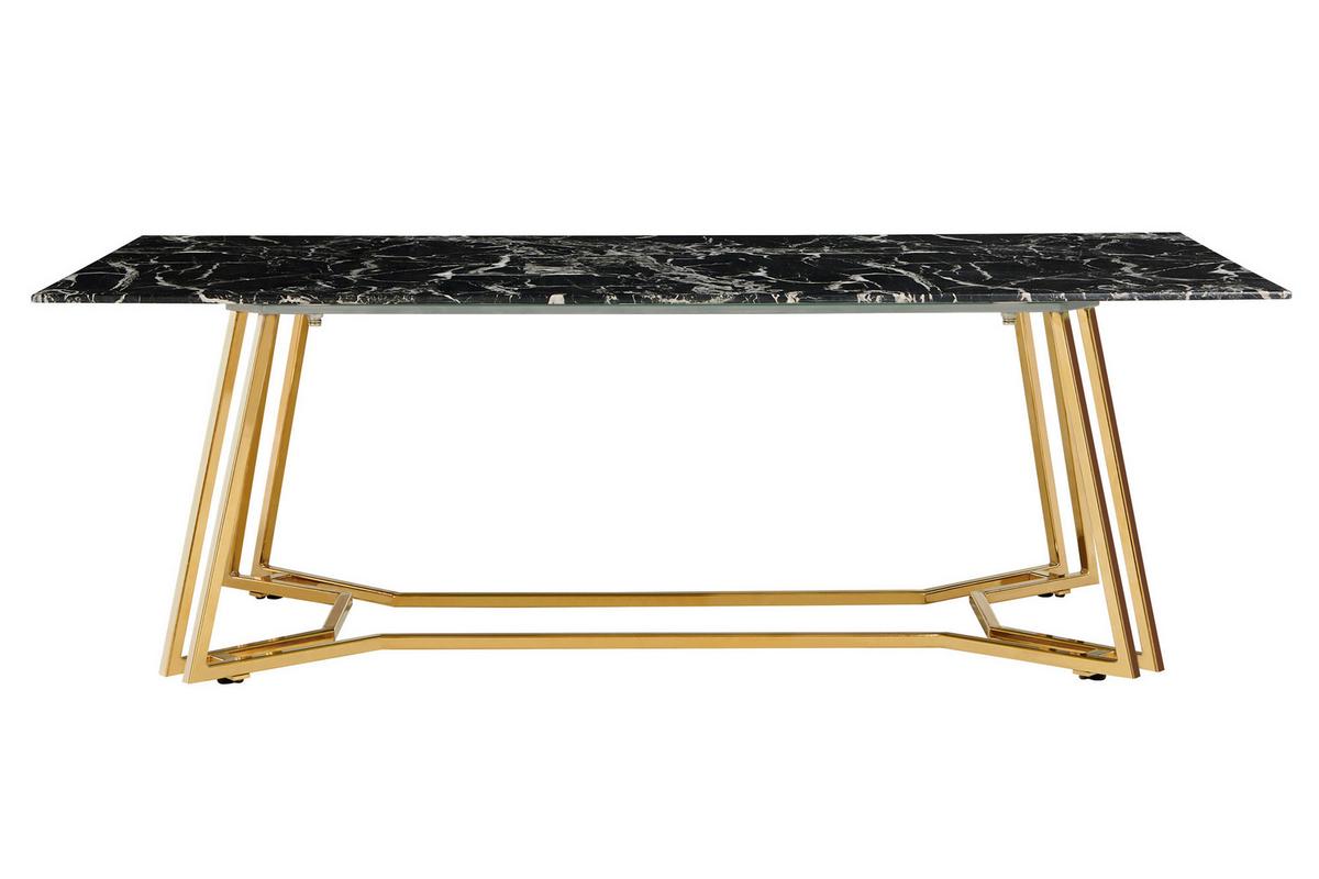 Couchtisch Schwarz, Goldfarben L: 110 Cm - Goldfarben/Schwarz, Design, Glas/Metall (110/60/40cm) - Livetastic