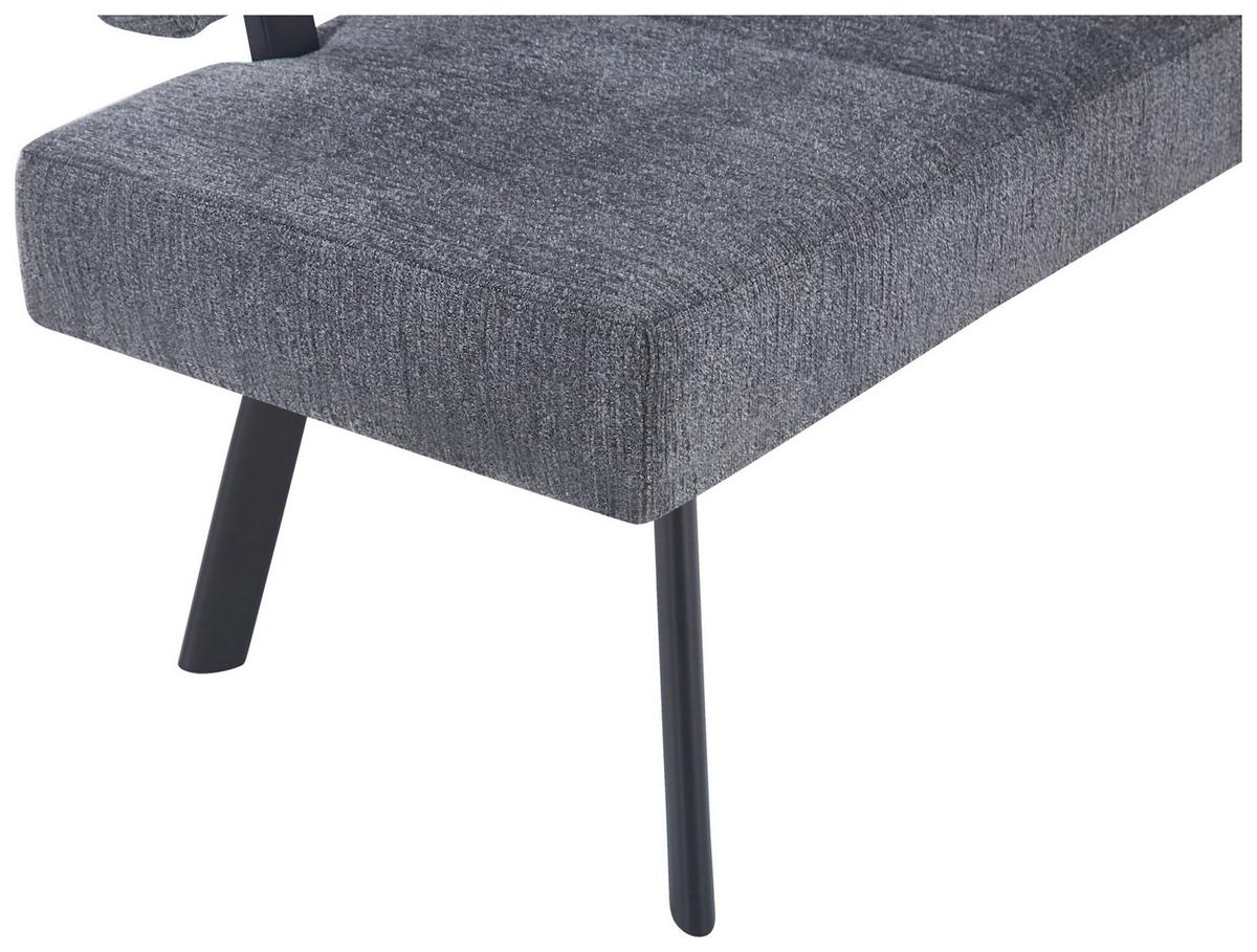 Eckbank Paros Anthrazit, S: 190x150 cm - Anthrazit/Schwarz, KONVENTIONELL, Textil/Metall (190/150cm) - MID.YOU