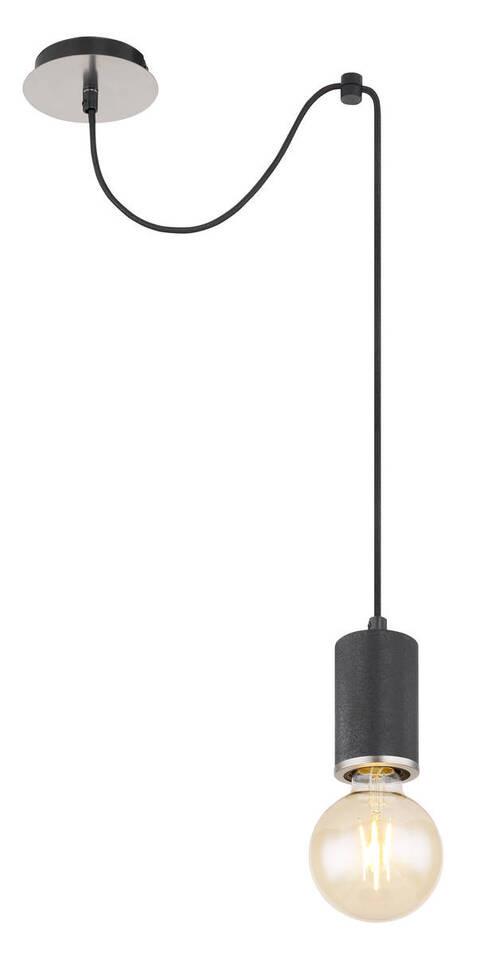 Hängeleuchte H: 160 Cm 1-Flammig, Holz/ Metall - Schwarz, Basics, Holz/Metall (12/160cm) - Globo