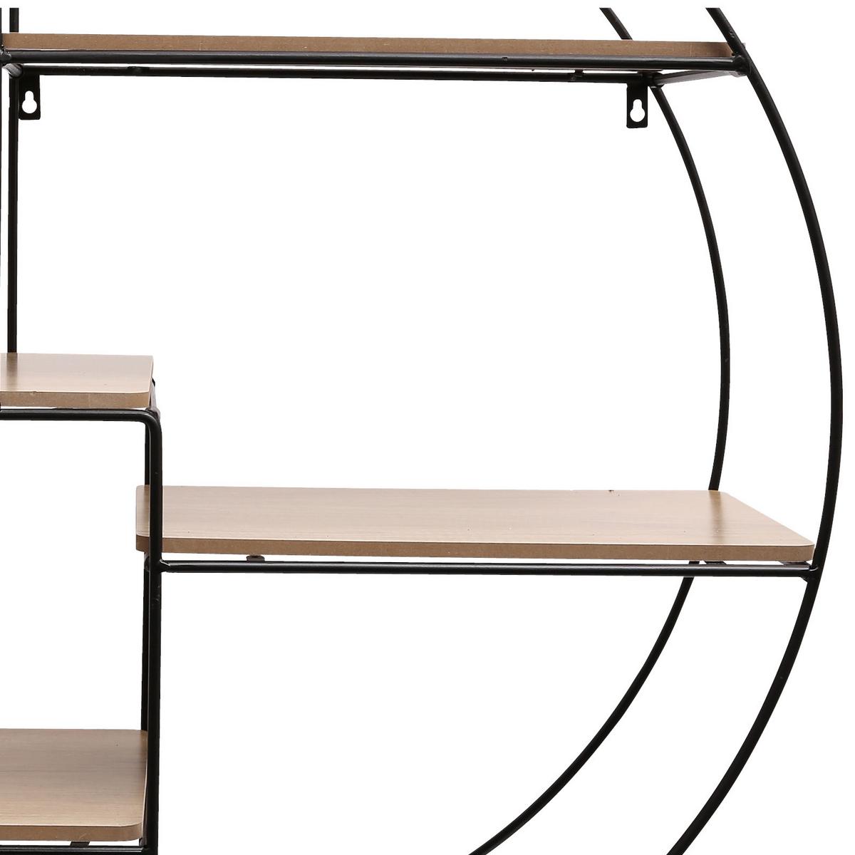 Regal Rund Mailand B: 80 Cm Naturfarben/schwarz - Schwarz/Naturfarben, MODERN, Holzwerkstoff/Metall (80/90/30cm)