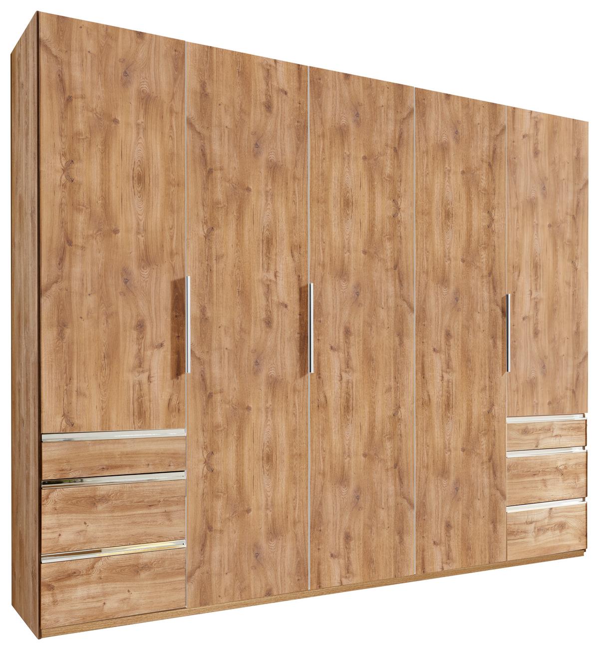 Drehtürenschrank mit Laden 250cm Level 36a, Eiche Dekor - Plankeneiche/Eichefarben, MODERN, Holzwerkstoff (250/216/58cm) - MID.YOU