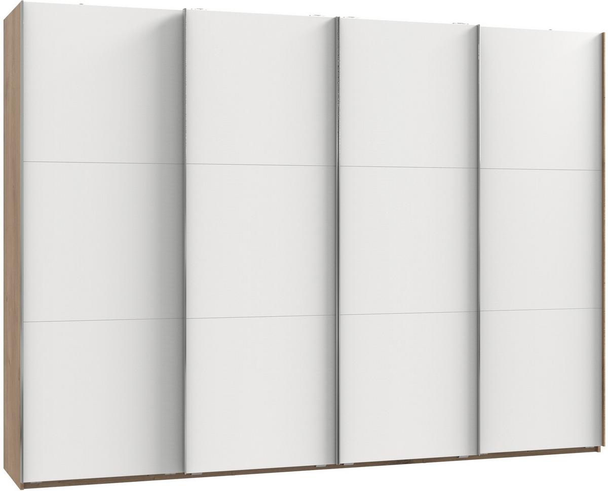 Schwebetürenschrank B: 300 Cm Level, Weiß/eiche Dekor - Eichefarben/Weiß, MODERN, Holzwerkstoff (300/216,5/65cm) - MID.YOU