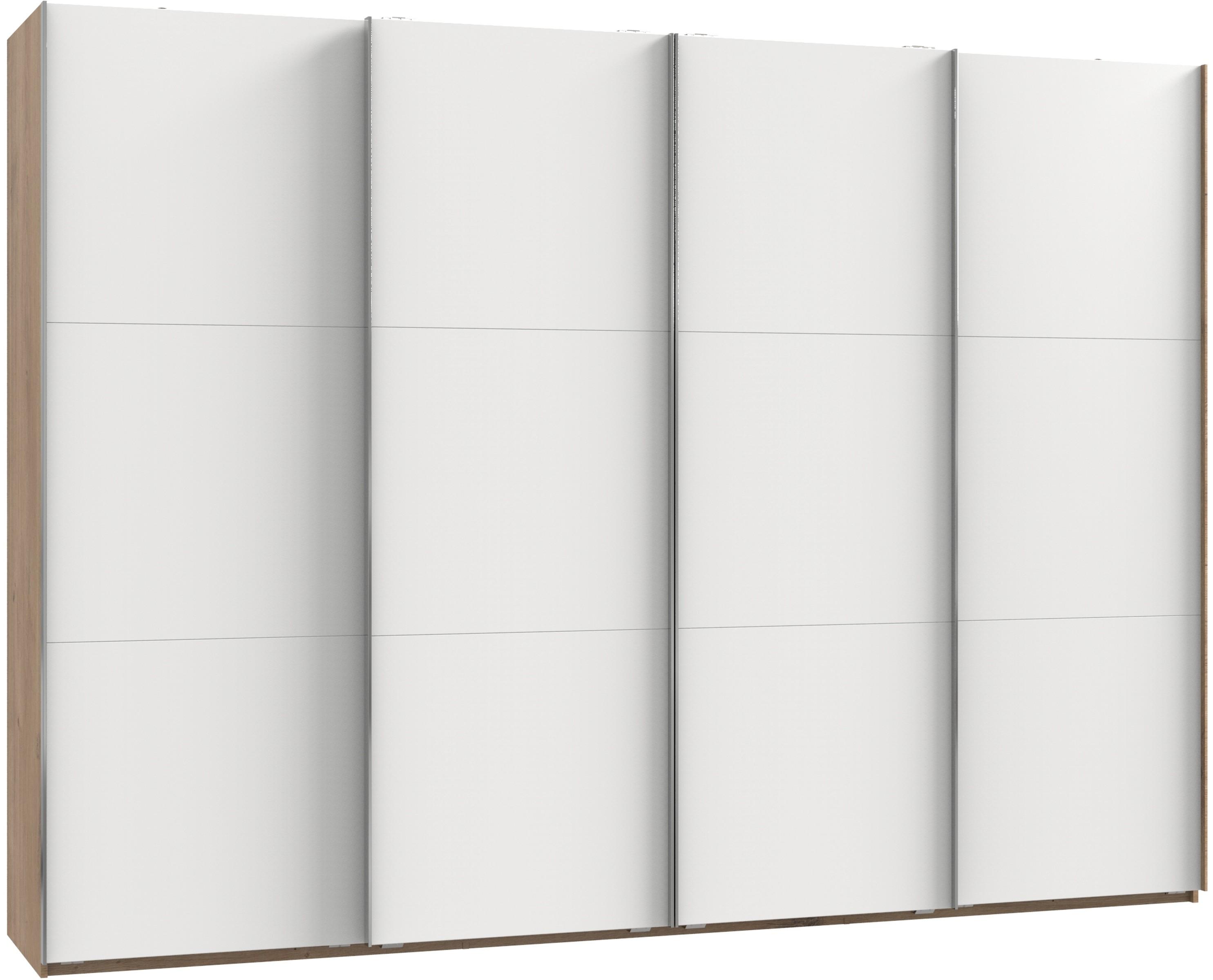 Schwebetürenschrank B: 300 Cm Level, Weiß/eiche Dekor