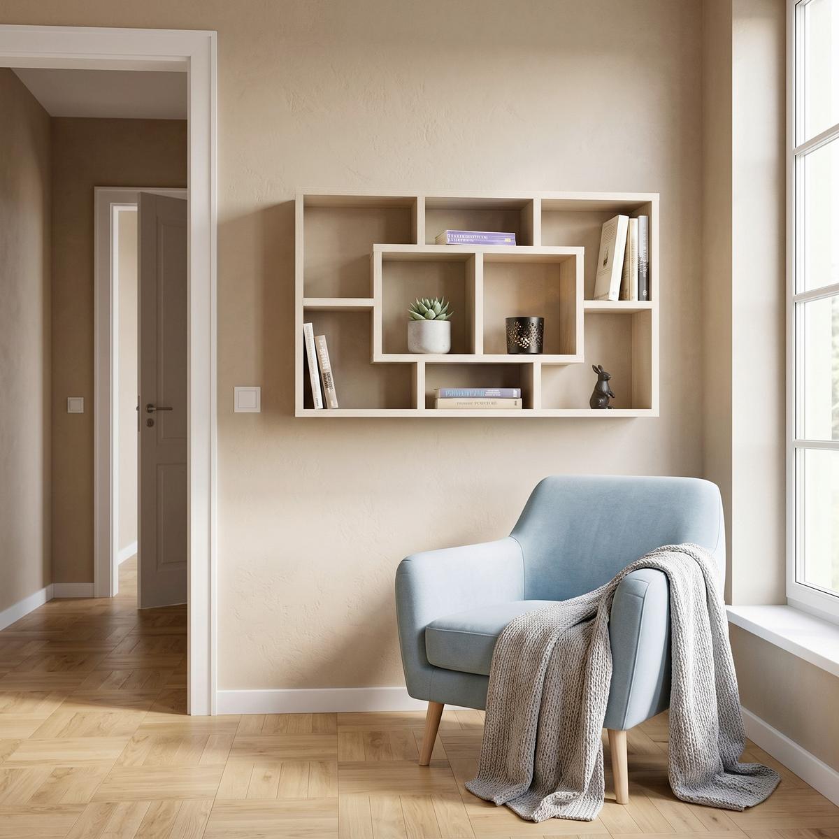 Falipolc Mid.you - tölgyfa színű, Konventionell, faalapú anyag (85/47,5/16cm) - MID.YOU