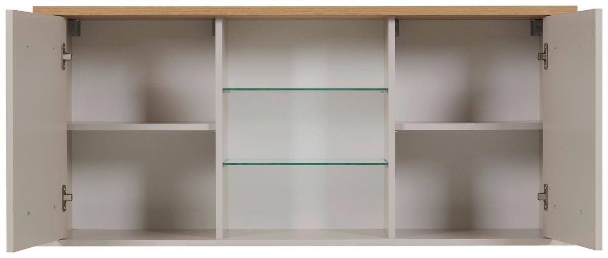 Küchenoberschrank Sardegna - Kaschmir/Eiche Artisan, ROMANTIK / LANDHAUS, Glas/Holzwerkstoff (130/57/33cm)