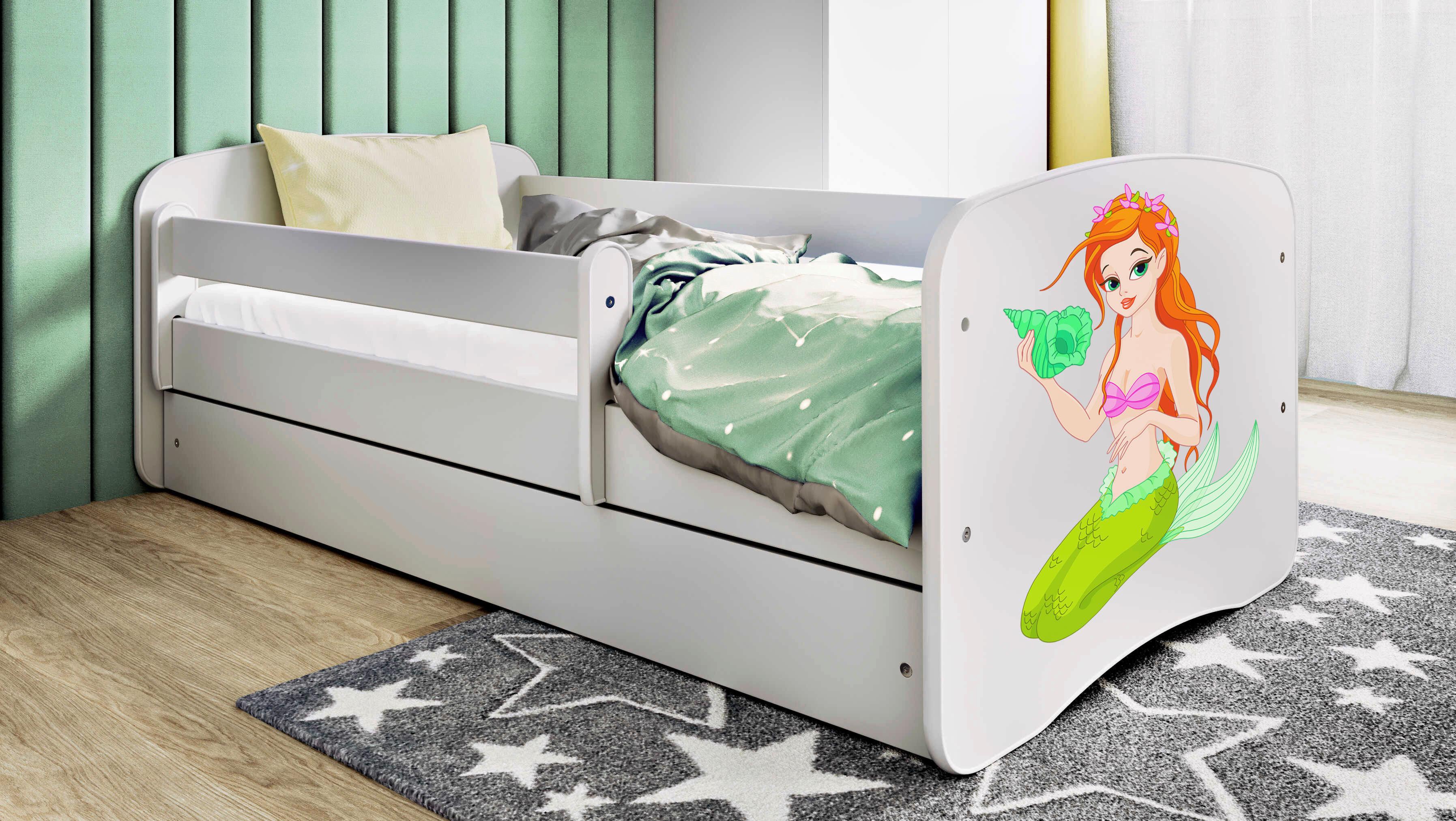 Kinder-/Juniorbett Babydreams inkl. Matratze 80x160 - Birkefarben/Weiß, MODERN, Holz/Holzwerkstoff (80/160cm) - MID.YOU