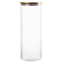 Dóza na potraviny Goldline, 1,7l - průhledné/barvy zlata, Romantický / Rustikální, kov/plast (10,6/27,5cm) - Mömax