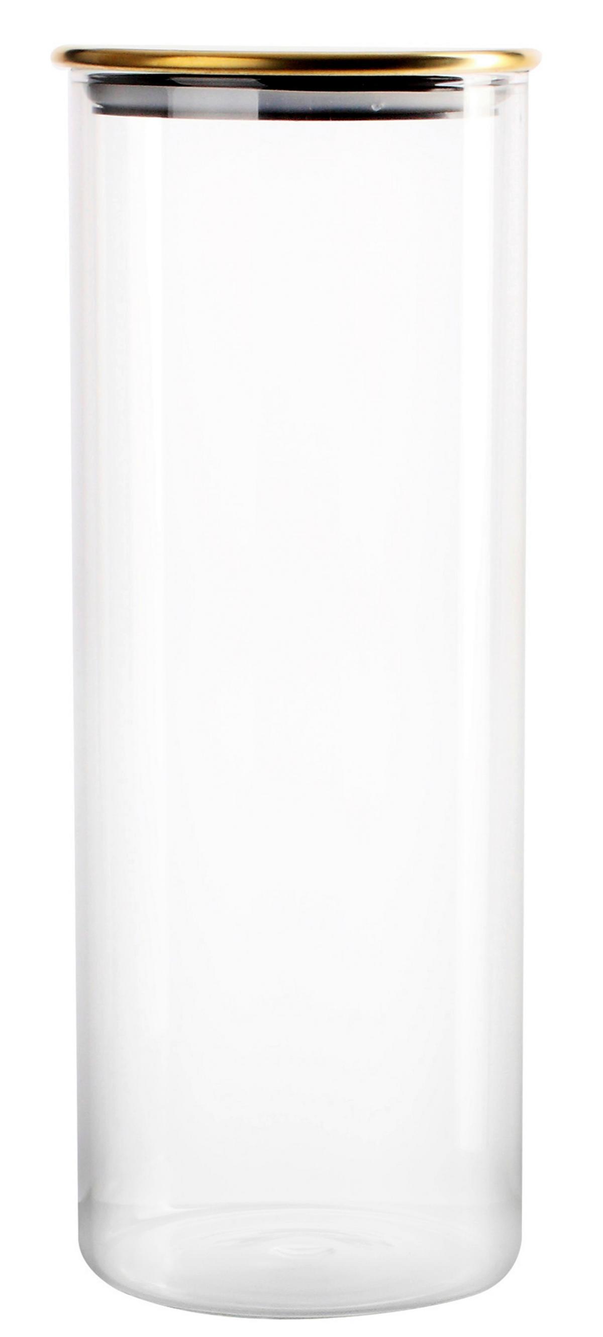 Dóza na potraviny Goldline, 1,7l - průhledné/barvy zlata, Romantický / Rustikální, kov/plast (10,6/27,5cm) - Mömax