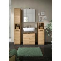 Badezimmer Ice Eiche Artisan Dekor B: 120cm - Schwarz/Eiche Artisan, Basics, Holzwerkstoff (120cm) - MID.YOU