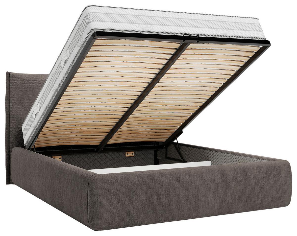 Polsterbett Beli Braun Lf: 140x200 Cm - Schwarz/Braun, MODERN, Holz/Holzwerkstoff (140/200cm) - MID.YOU