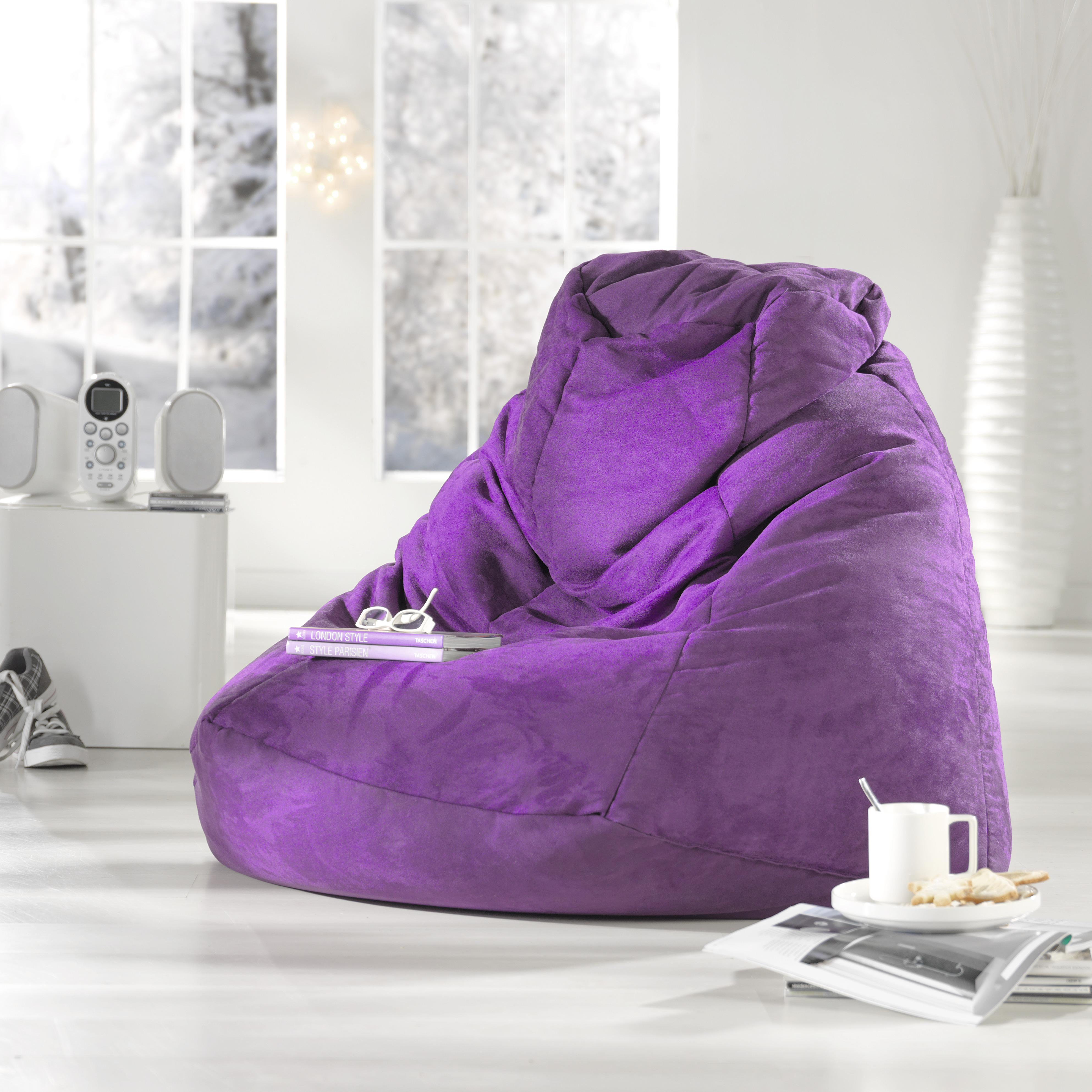 Ülőzsák Verona - lila, textil (90/105/90cm)