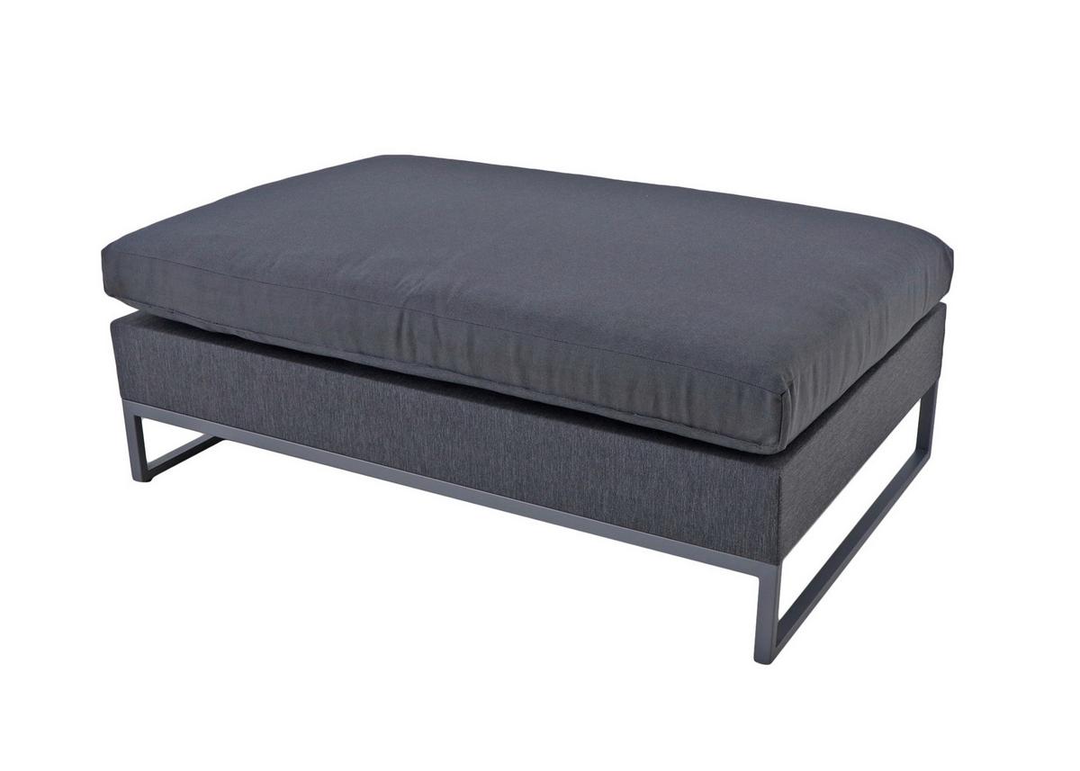 Gartenhocker Yara - Anthrazit/Grau, Basics, Kunststoff/Textil (140/49/89cm) - Gardenson