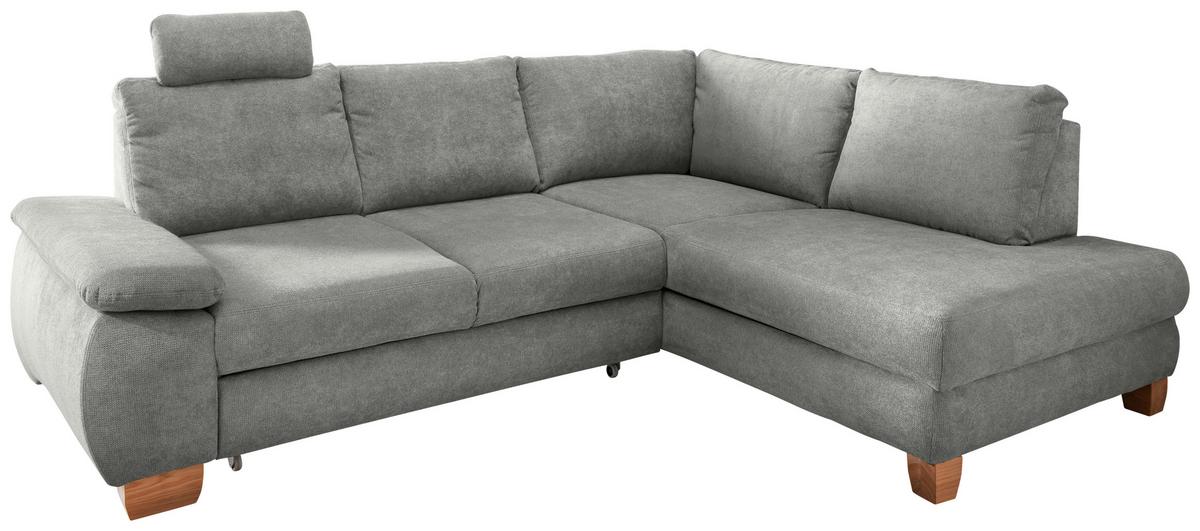 Eckschlafsofa Positano Hellgrau S: 261x206 Cm - Wildeiche/Hellgrau, MODERN, Textil (261/206cm) - Livetastic