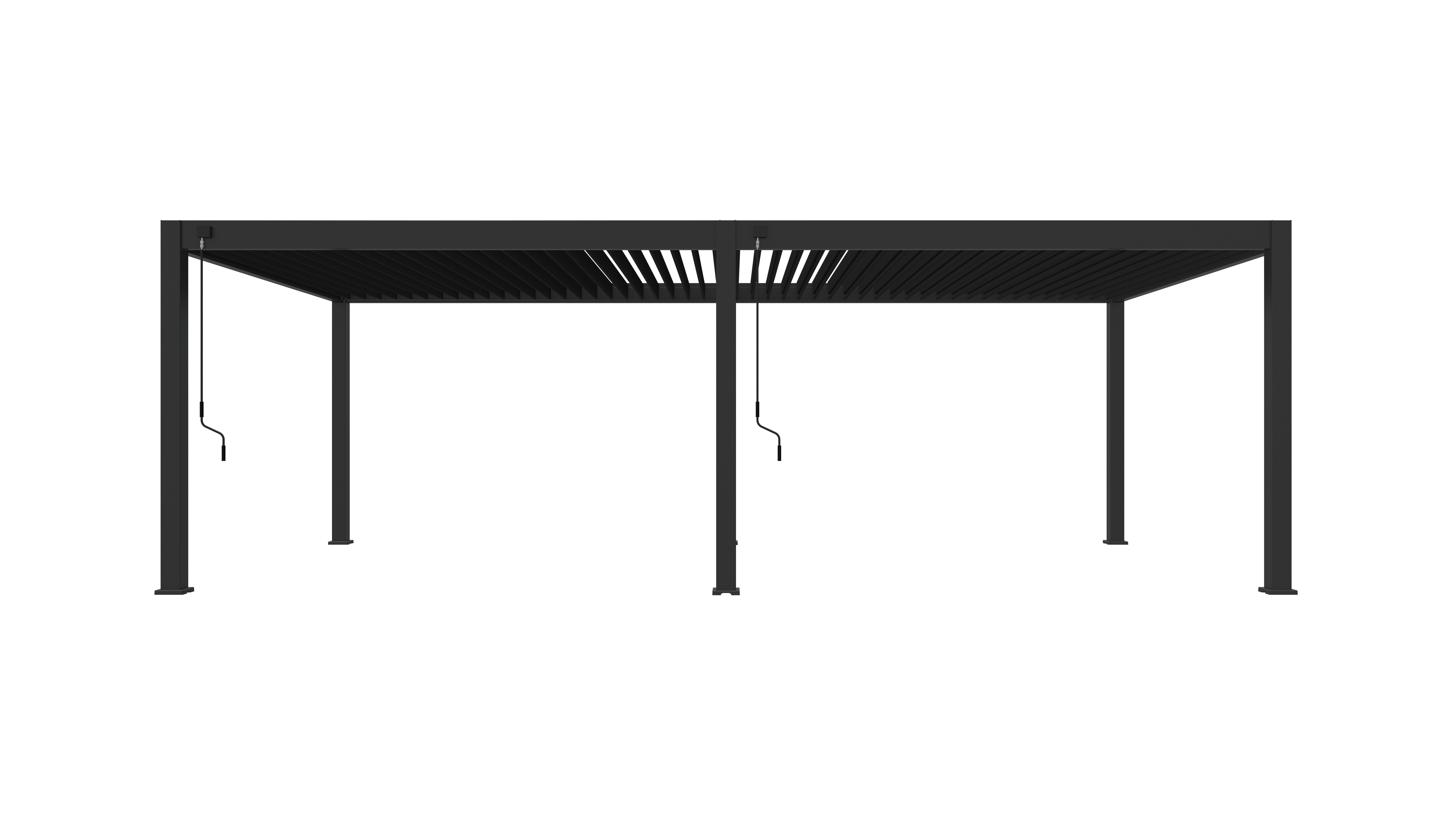 Pergola Deluxe Plus 400x800cm Wetterfest, Elektrisch - Anthrazit, Basics, Metall (400/255/800cm) - Gardenson