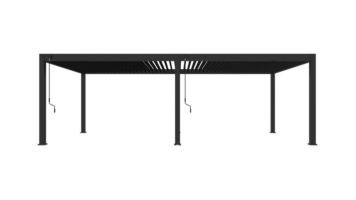 Pergola Deluxe Plus 400x800cm Wetterfest, Elektrisch - Anthrazit, Basics, Metall (400/255/800cm) - Gardenson