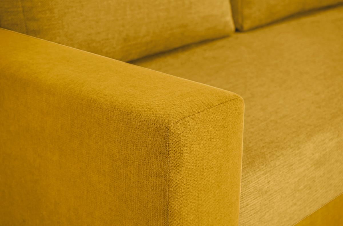 Ecksofa Asna, Gelb S: 252x155 cm - Gelb/Schwarz, Design, Textil (252/155cm) - Livetastic