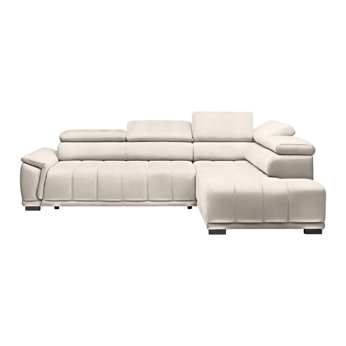 Rohová sedačka GRINALDI, pravá, perleťová - černá/perleť, Moderní, textil/plast (283/206cm) - Premium Living