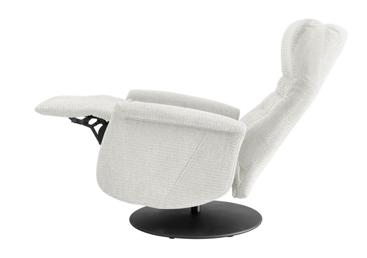 Relaxsessel Latina Creme 360 Grad Drehbar, B: 72 Cm - Schwarz/Weiß, MODERN, Textil (72/118/85-165cm) - Livetastic