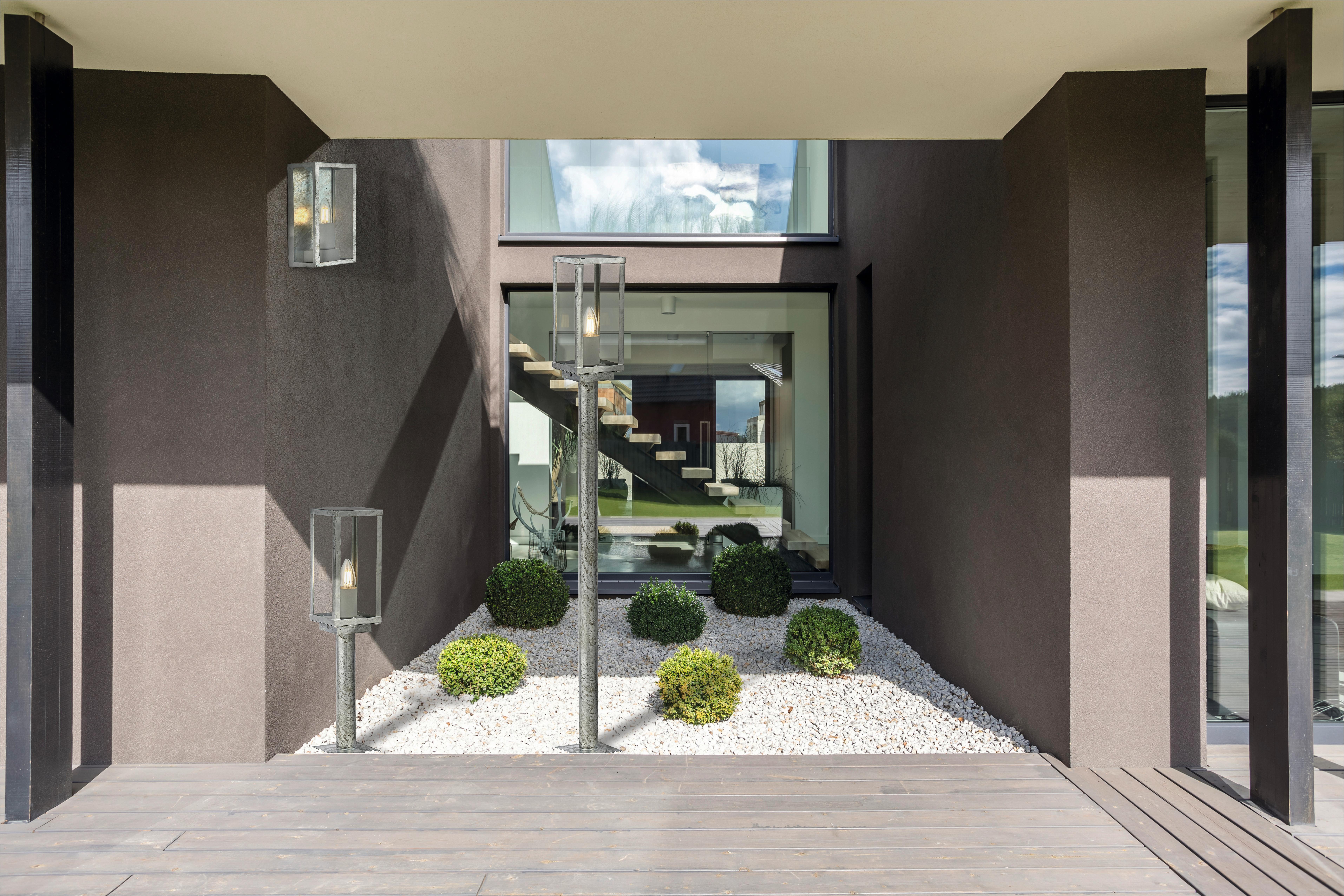 Außenwandleuchte Box Ll Outdoor 90151si - Silberfarben, Basics, Glas/Metall (11.3/23.6cm)