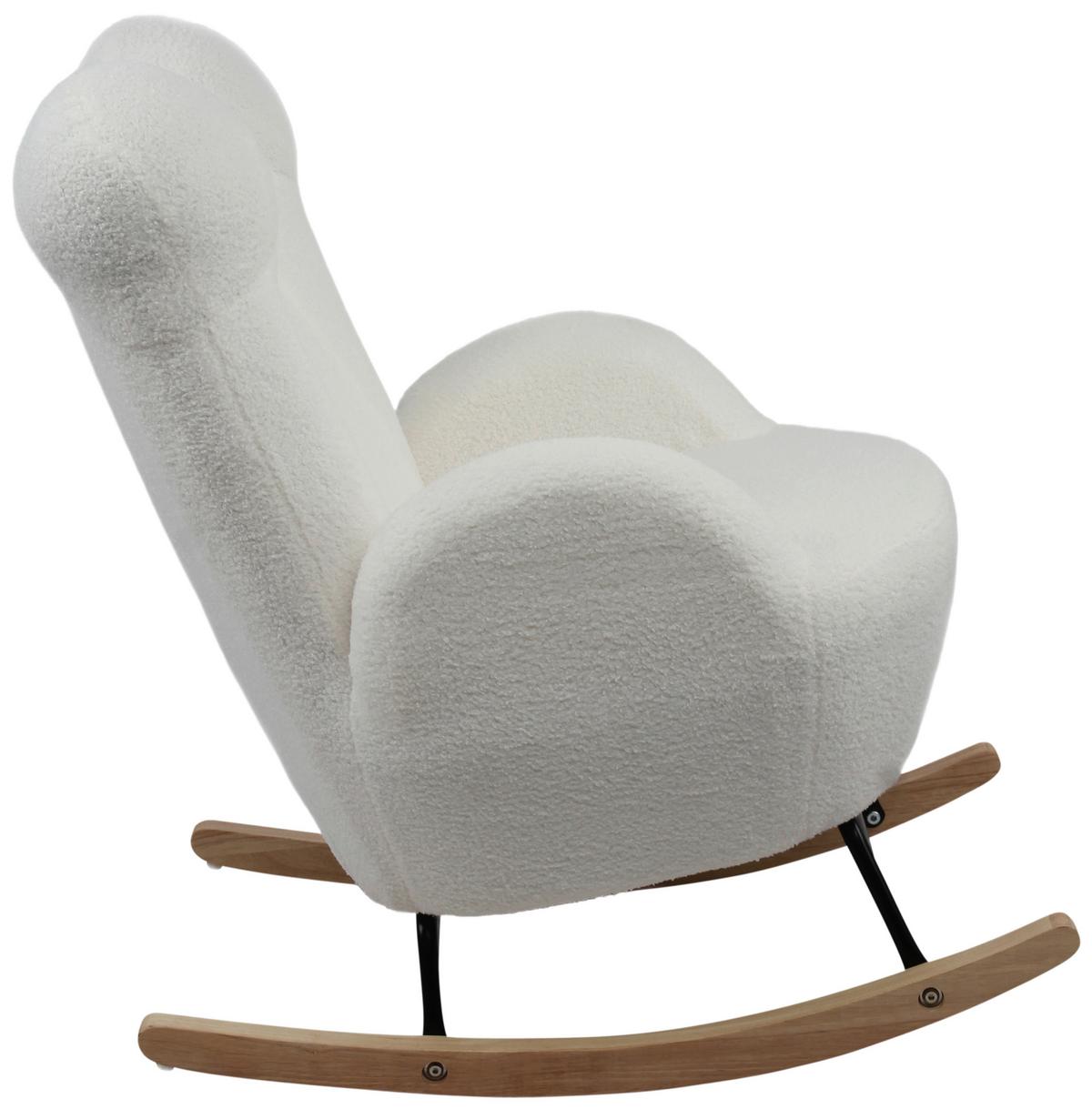 Kinder-Schaukelstuhl Teddy Weiß B: 59 cm - Weiß, Basics, Holz/Textil (59/70/62cm) - Livetastic