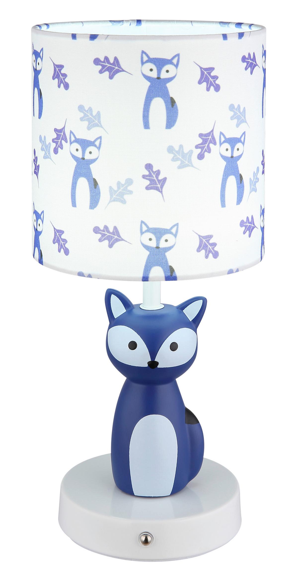 LED-Tischleuchte Foxy Blau Weiß D: 15 cm - Blau/Weiß, Trend, Keramik/Kunststoff (15/33,5cm) - Globo