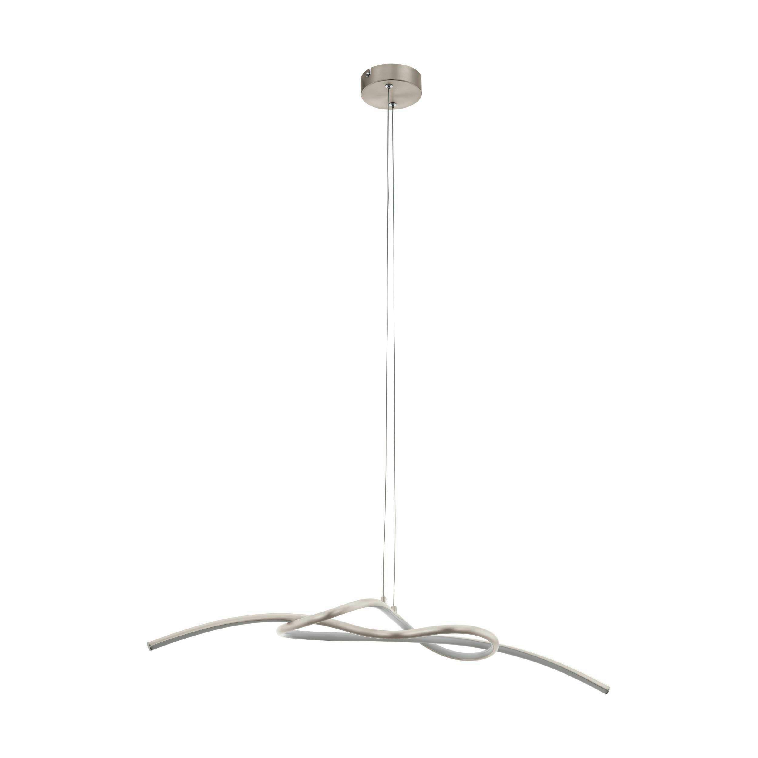 Led- Hängeleuchte Novafaltria H: 150 Cm Organische Form - Weiß/Nickelfarben, Design, Kunststoff/Metall (90/20/150cm) - Eglo