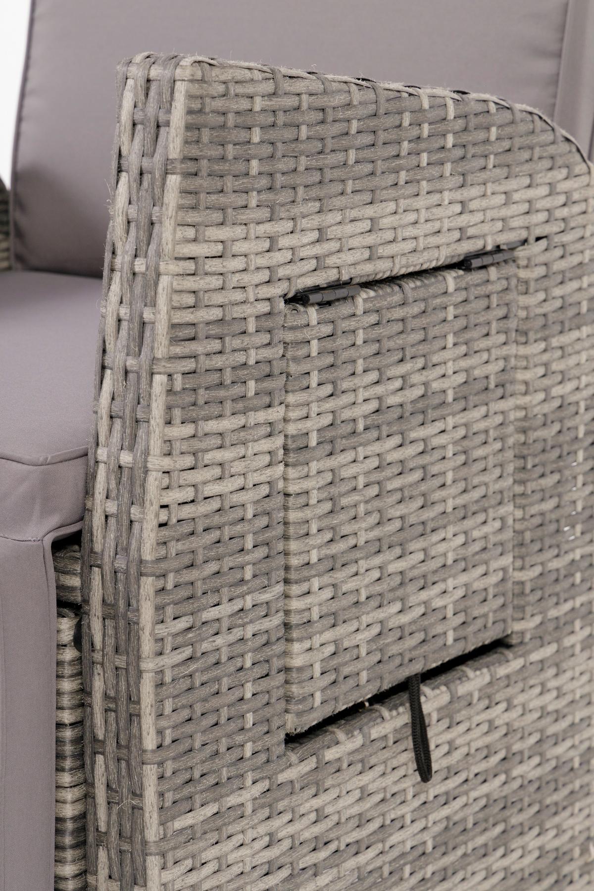 Gartensessel verstellbar Amelia Stahl, Kunststoff - Dunkelgrau, MODERN, Kunststoff/Textil - Beldano