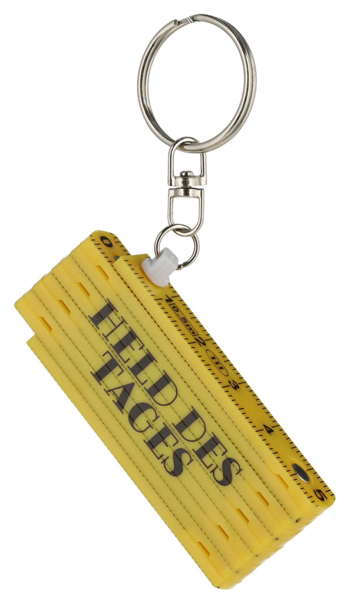 Schlüsselanhänger Zollstock - Gelb/Schwarz, Basics, Kunststoff (6,5/1,3/2,4cm)