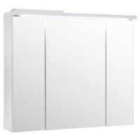 Spiegelschrank Pool Mit Led- Beleuchtung 3 Türen - Weiß, Basics, Glas/Holzwerkstoff (80/69/20cm) - Livetastic