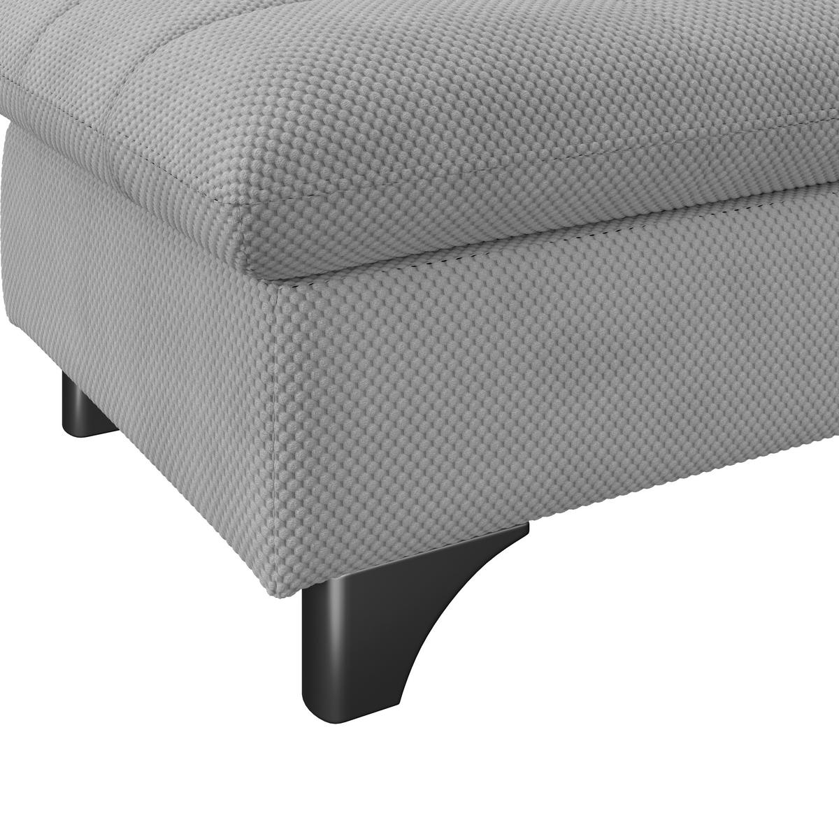 Hocker Gemini Hellgrau, B: 108cm - Chromfarben/Hellgrau, KONVENTIONELL, Textil (108/46/108cm)