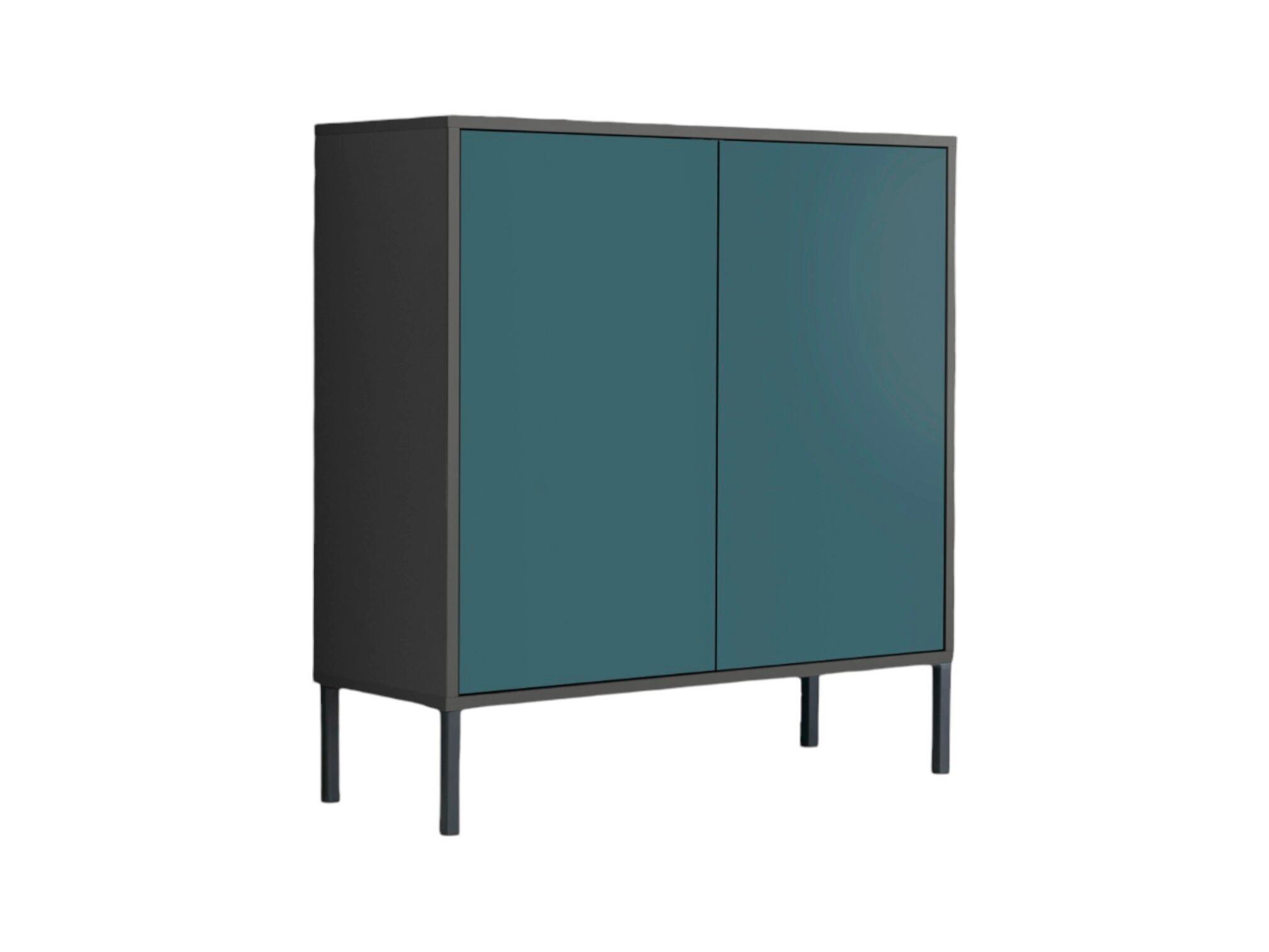 Kommode Mailand Typ 4 + Mf - Anthrazit/Petrol, MODERN, Holzwerkstoff (79/86/33cm) - MID.YOU