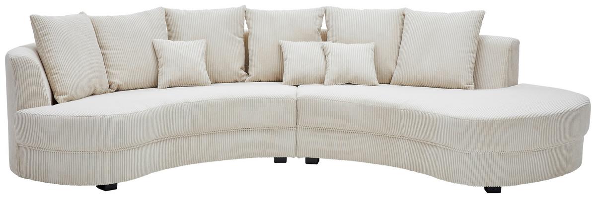 Wohnlandschaft Limoncello Beige S: 300/160 Cm - Beige/Schwarz, Design, Textil (300/160cm) - Livetastic