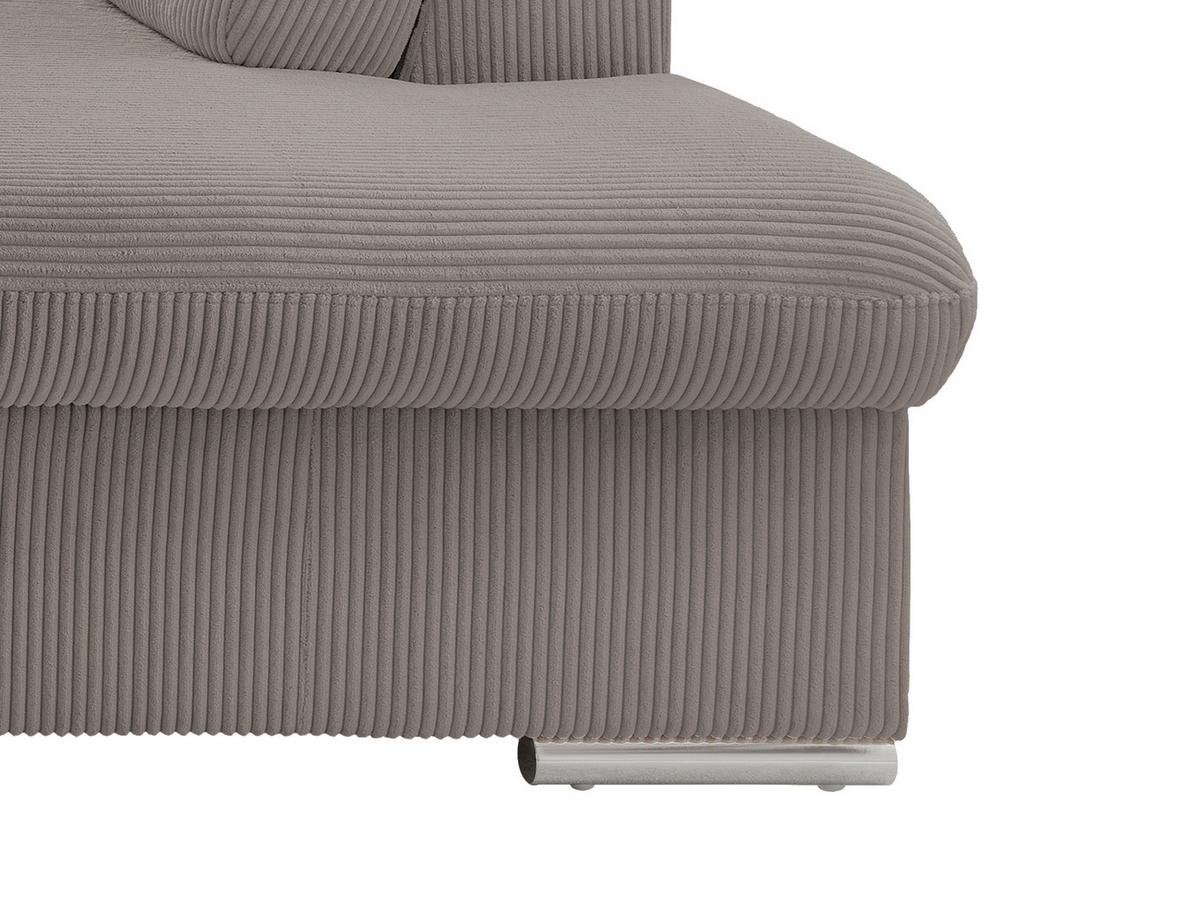 Ecksofa Vasto Graubraun S: 283x228 cm - Chromfarben/Graubraun, Design, Textil (283/228cm) - Livetastic