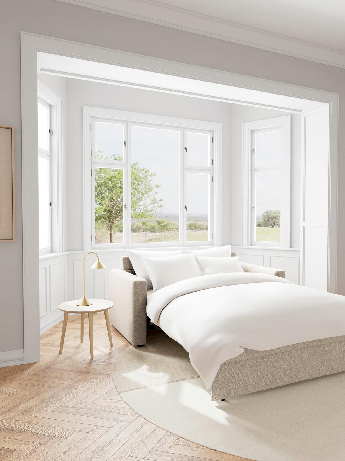 Schlafsofa Fleury Beige B: 176cm - Beige/Schwarz, MODERN, Kunststoff/Textil (176/85/88cm) - Livetastic