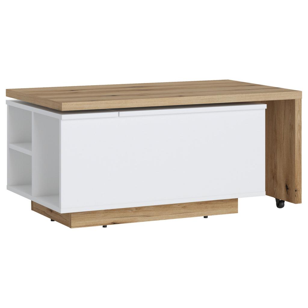 Couchtisch Dalano Weiß/Eichefarben B: 95 cm