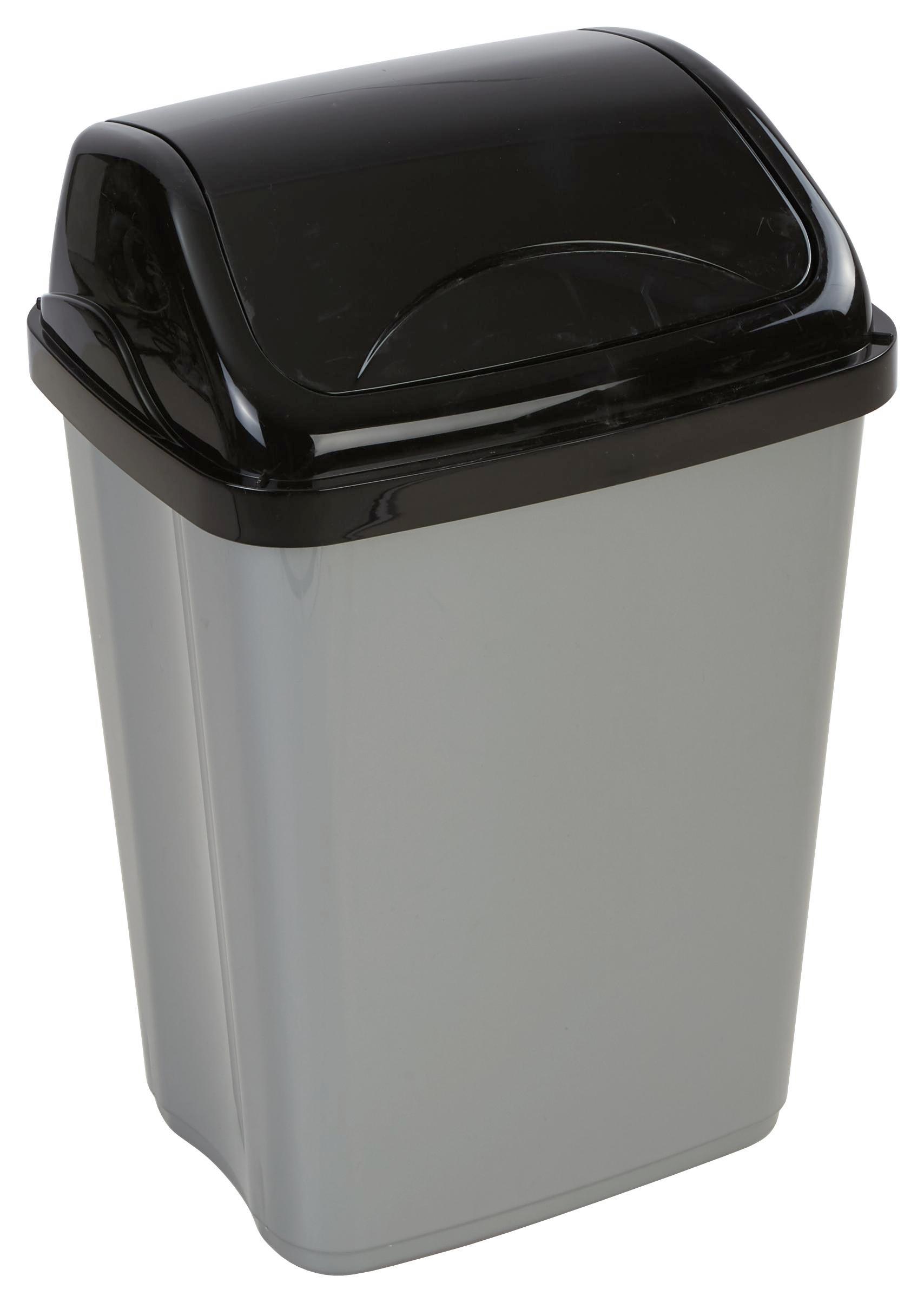 Schwingdeckeleimer Julien 26 Liter - Schwarz/Grau, Kunststoff (26,3/50,5/33,5cm) - Homezone