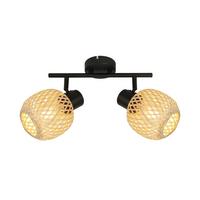 Strahler Natur - Beige/Schwarz, MODERN, Naturmaterialien/Metall (30/12/17cm)