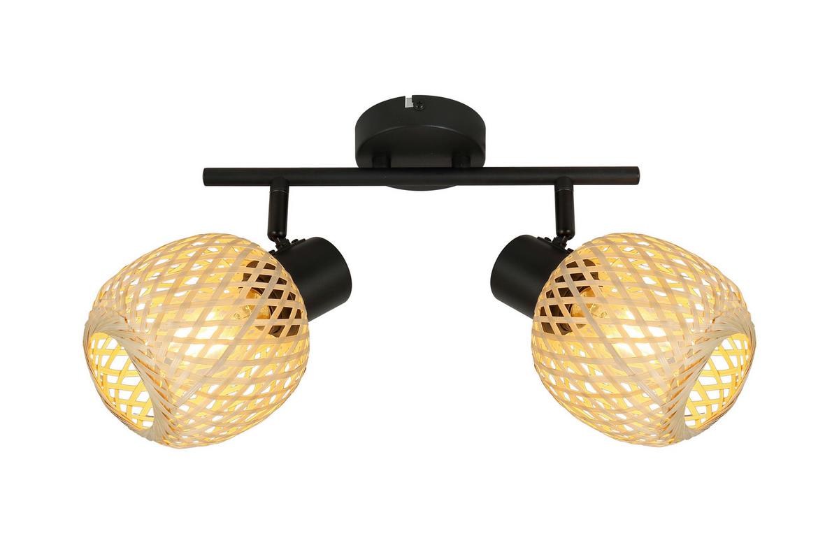 Strahler Natur - Beige/Schwarz, MODERN, Naturmaterialien/Metall (30/12/17cm)