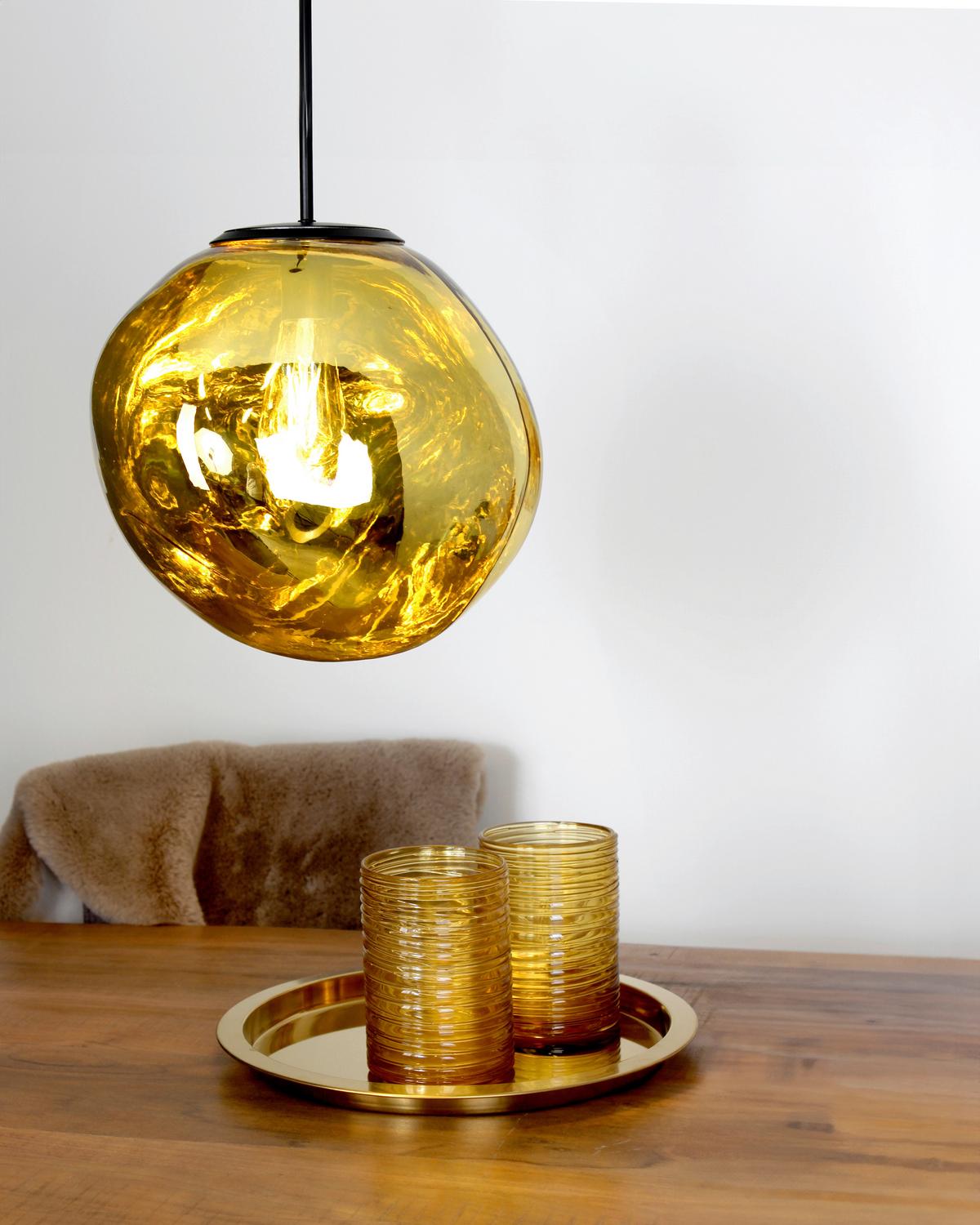 Hängeleuchte Canopus Gelb D: 36 cm - Gelb, Basics, Glas (36/150cm)