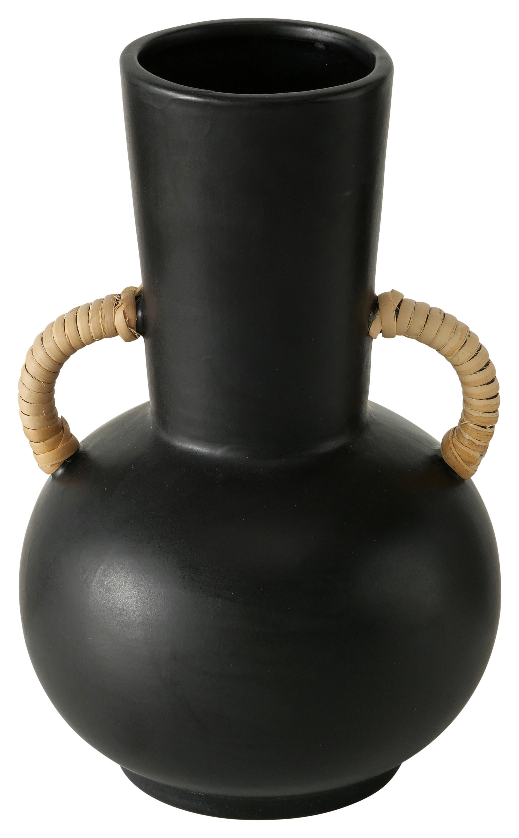 Váza Olimpia I -Paz- - čierna, Moderný, keramika (14/22cm)