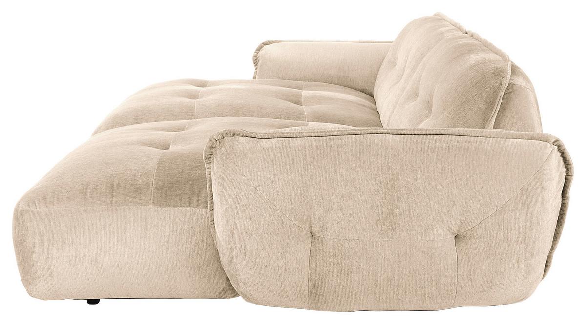 Bigsofa Fluffy, Creme B: 285 Cm - Creme/Schwarz, MODERN, Textil (285/87/184cm) - Trendmanufaktur