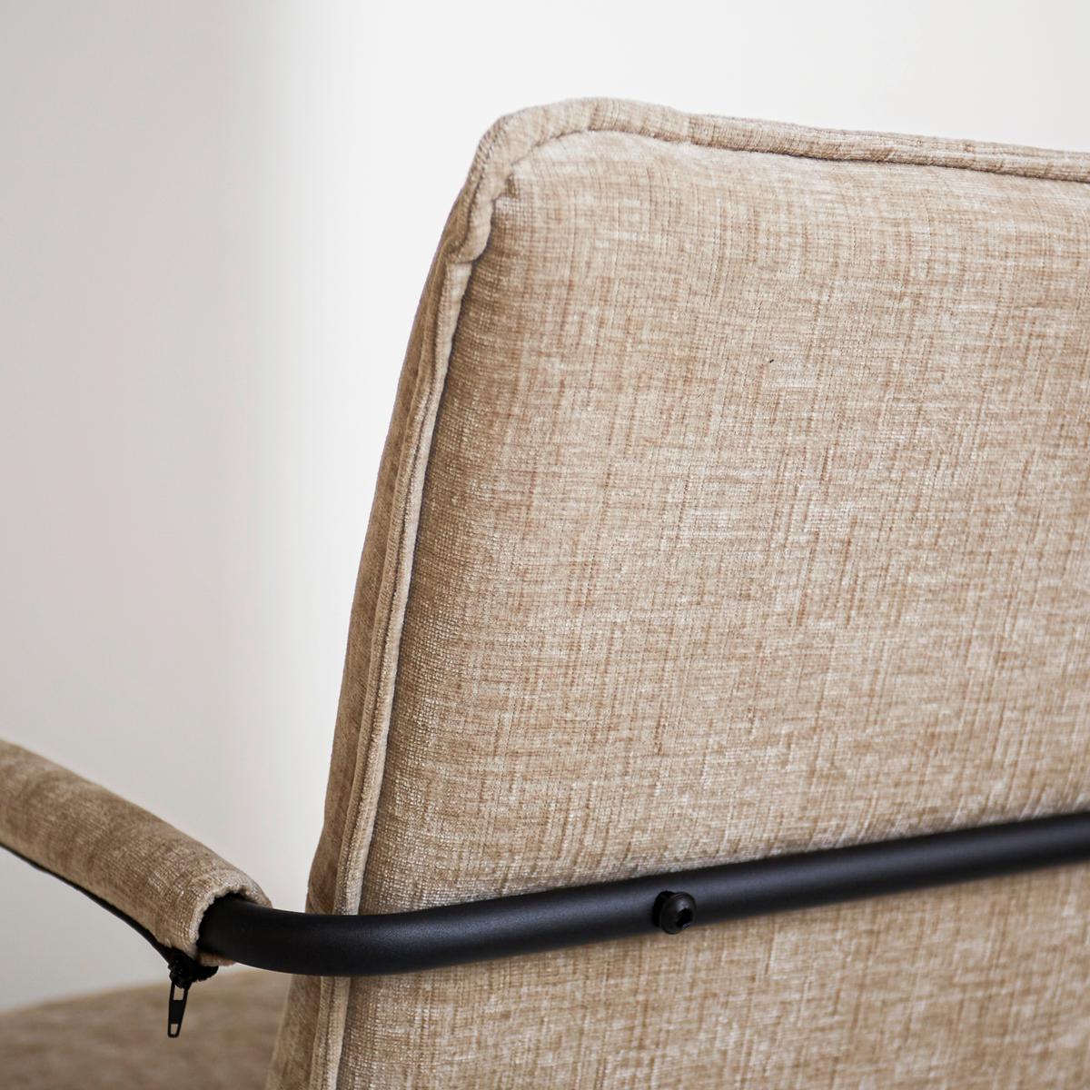 Sessel Bilbao Beige B: 65 cm - Beige/Schwarz, MODERN, Textil (65/80/68cm) - MID.YOU