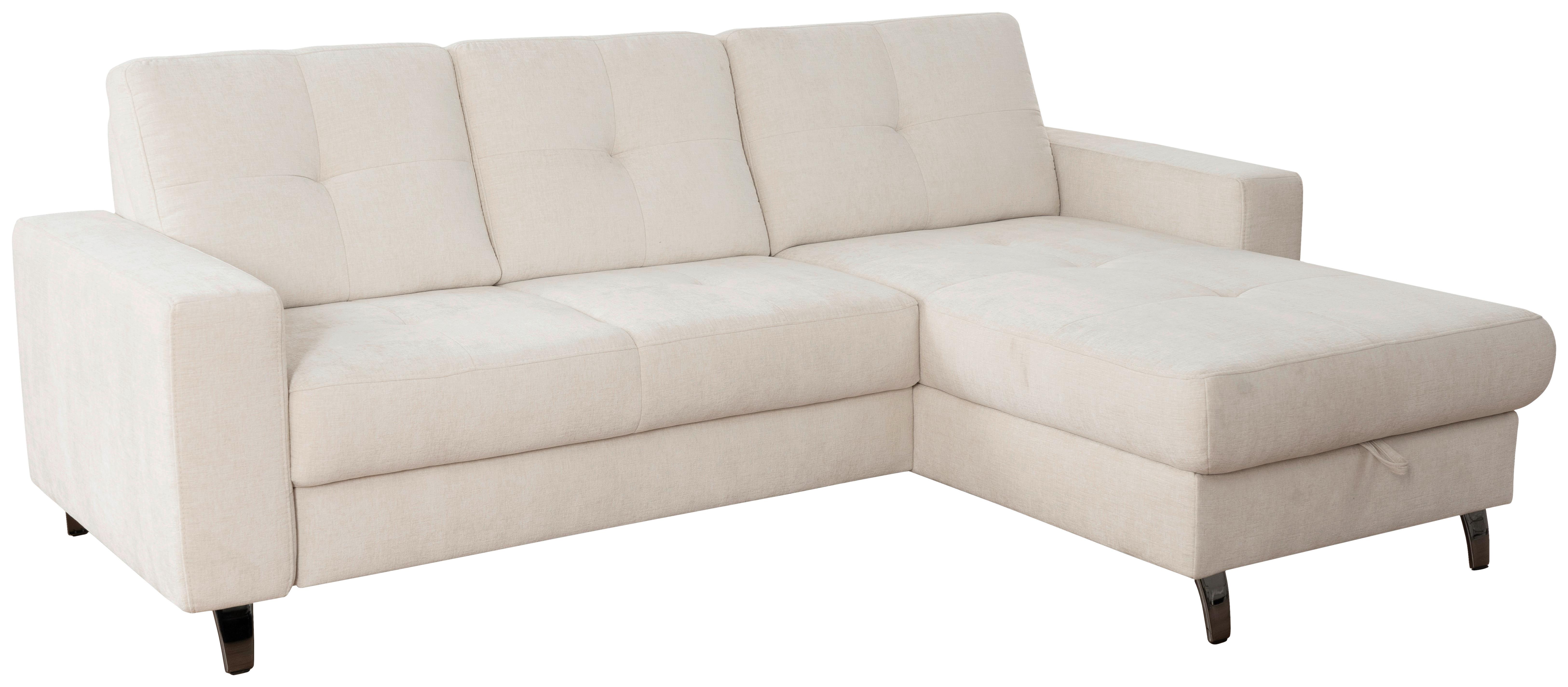 Ecksofa Varese Naturfarben, B: 239 cm - Beige/Schwarz, KONVENTIONELL, Textil (239/164cm) - James Wood