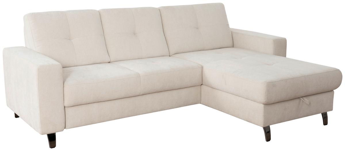 Ecksofa Varese Naturfarben, B: 239 cm - Beige/Schwarz, KONVENTIONELL, Textil (239/164cm) - James Wood