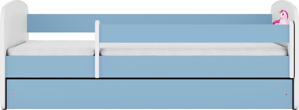 Kinder-/Juniorbett Babydreams Inkl. Matratze 80x160 - Blau/Birkefarben, MODERN, Holz/Holzwerkstoff (80/160cm) - MID.YOU